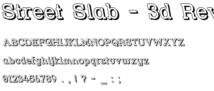Street Slab - 3D Rev font